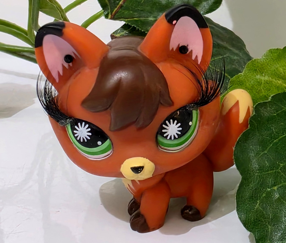 FOX #807 2007 Littlest Pet Shop Green Eyes Hasbro LPS Altered See Photo's